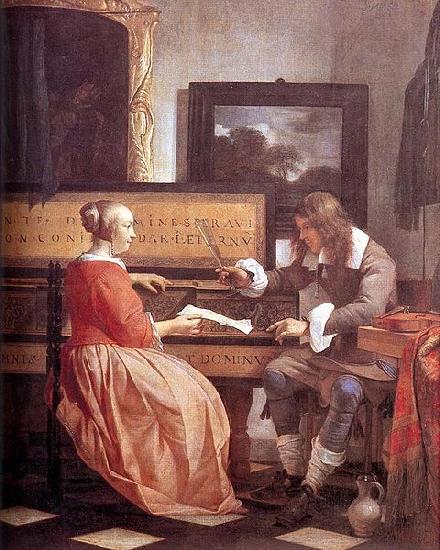 Gabriel Metsu Man and Woman Sitting at the Virginal oil painting picture